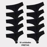 Kit com 10 calcinhas CottonConfort na opção Pretas